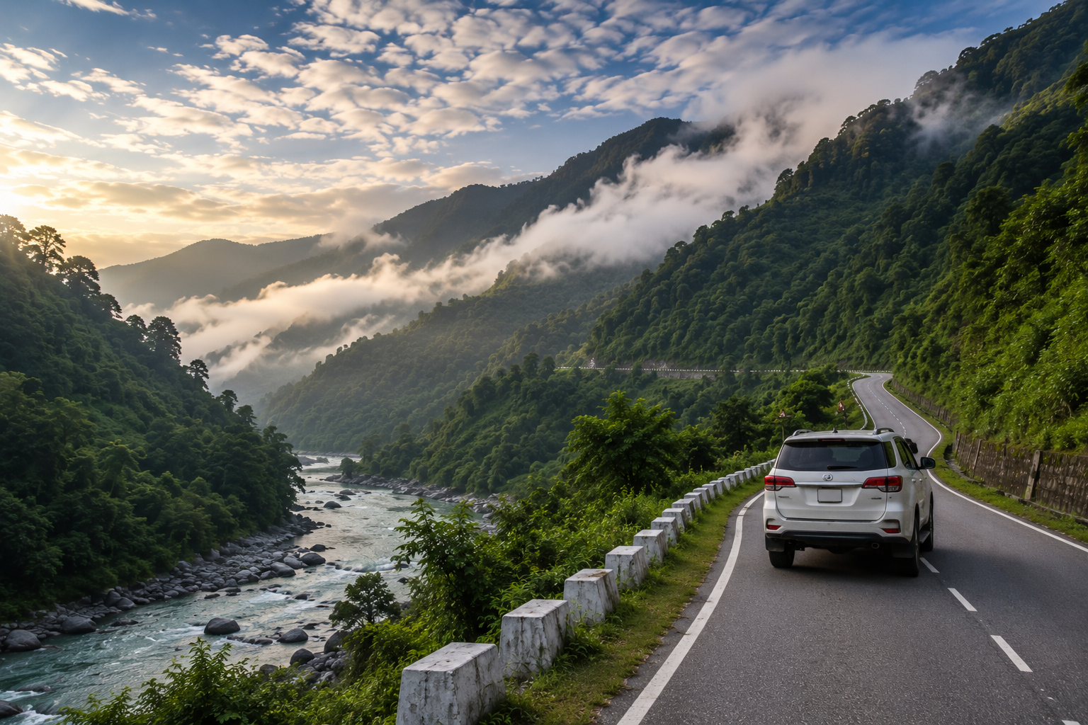 Private car travel across North East India