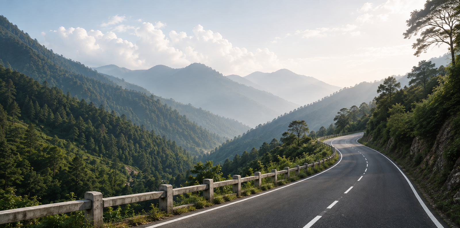 North East India mountain road